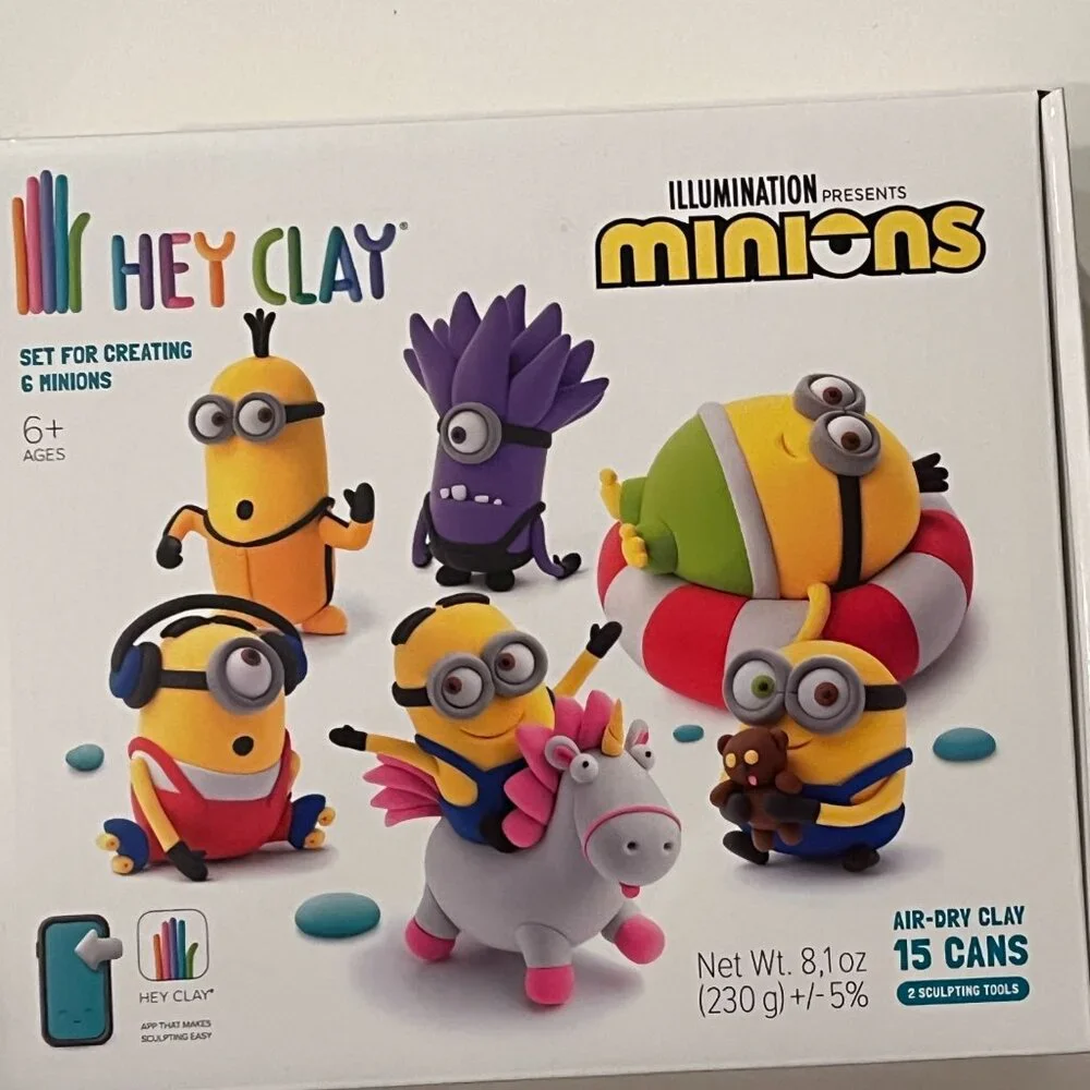 Minions Despicable Me HEY CLAY  Creative Air Dry‎ Clay Kit 15 Color Cans  (NEW)